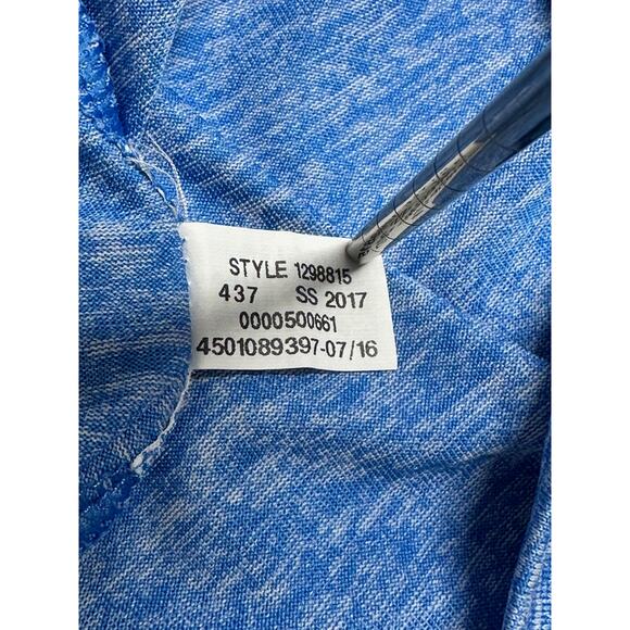 Under Armour Top Women Medium Blue Tank Heatgear Logo Graphic Workout Activewear - Picture 8 of 10